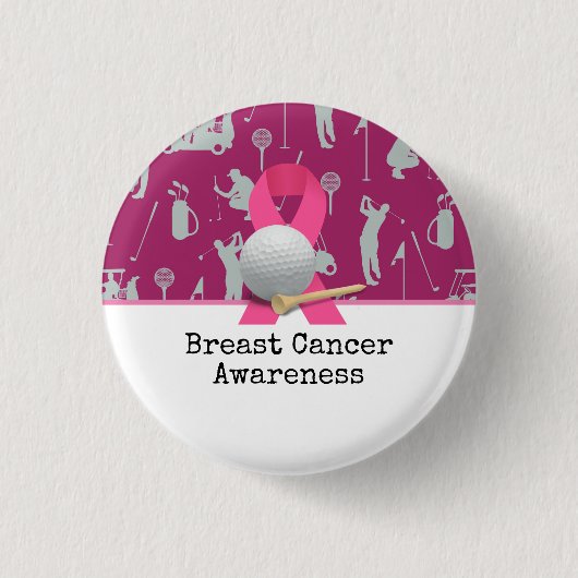 Golf Breast Cancer Awareness for golfer Button (Vorderseite)