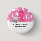 Golf Breast Cancer Awareness for golfer Button (Vorderseite)