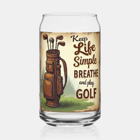 Golf Breathe und Golf spielen Dosenglas (Rückseite)