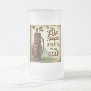 Golf Breathe und Golf spielen Mattglas Bierglas