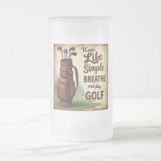 Golf Breathe und Golf spielen Mattglas Bierglas (Mittel)
