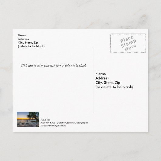 Golf Breeze Florida Sunset Get Well Postcard Postkarte (Rückseite)