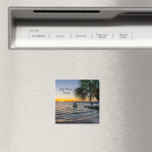 Golf Breeze Florida Sunset Square Magnet (In Situ (Geschirrspüler))