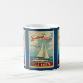 Golf Breeze Sailboat Vintage Travel Florida Kaffeetasse (Mittel)
