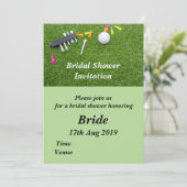 Golf Bridal Dusche Einladung mit Golfball (Stehend Vorderseite)