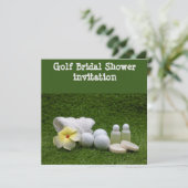 Golf Bridal Dusche Einladung mit Seife & Shampoo (Stehend Vorderseite)
