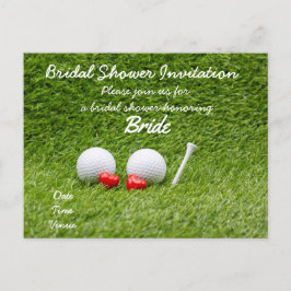 Golf Bridal Dusche Einladung mit zwei Golfbälle