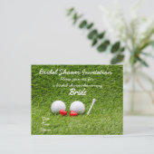 Golf Bridal Dusche Einladung mit zwei Golfbälle (Stehend Vorderseite)