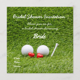 Golf Bridal Dusche Einladung mit zwei Golfbälle