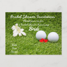 Golf Bridal Dusche Einladung mit zwei Golfbälle