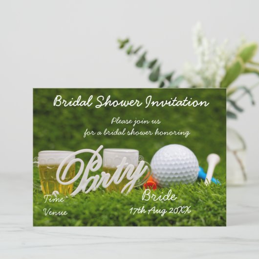 Golf Bridal Dusche Einladung zum Golfer Party (Stehend Vorderseite)