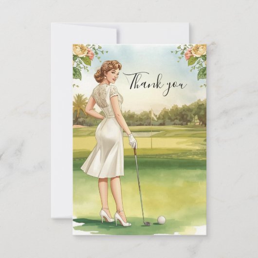 Golf Bridal Shower Thank You Card Dankeskarte (Vorderseite)