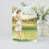 Golf Bridal Shower Thank You Card Dankeskarte (Stehend Vorderseite)