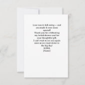 Golf Bridal Shower Thank You Card Dankeskarte (Rückseite)