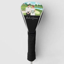 Golf Bride and Groom Hochzeit auf dem Golfplatz  Golf Headcover