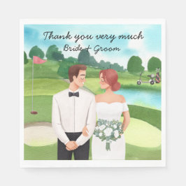 Golf Bride und Groom Golfer Hochzeit im Golfplatz Serviette