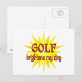 Golf Brightens My Day Postkarte (Vorne/Hinten)