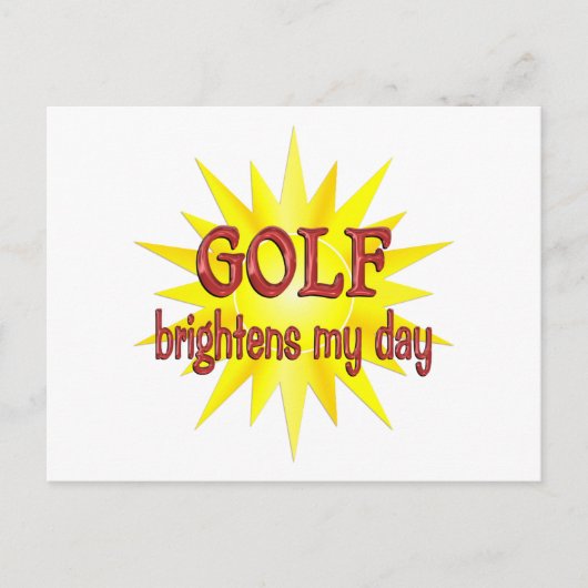 Golf Brightens My Day Postkarte (Vorderseite)