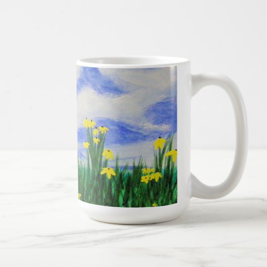 Golf-Bucht-Blumen auf einem hellen Gebiet Kaffeetasse (Rechts)