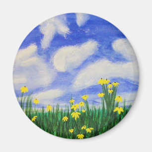 Golf-Bucht-Blumen auf einem hellen Gebiet Magnet
