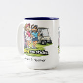 Golf Buddies Besties BFF Fun Personalized Mug Zweifarbige Tasse (Vorderseite Links)