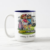 Golf Buddies Besties BFF Fun Personalized Mug Zweifarbige Tasse (Links)