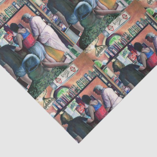 Golf Buffet, Budapest Seidenpapier (Detail)