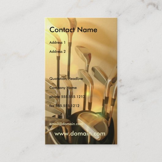 Golf bügelt Visitenkarte (Vorderseite)