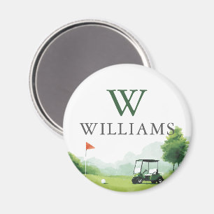 Golf Buggy Benutzerdefinierter Name Monogramm Golf Magnet
