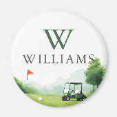 Golf Buggy Benutzerdefinierter Name Monogramm Golf Magnet (Vorne)