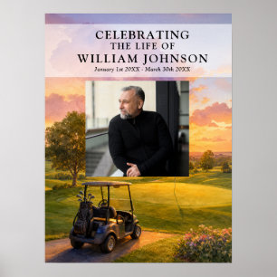 Golf Buggy Lebensfeier Willkommensschild Foto Poster