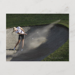 Golf-Bunker-Aktion Postkarte