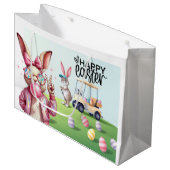 Golf Bunny Ribbit Golfer für Ostern Große Geschenktüte (Vorderseite Schrägansicht)