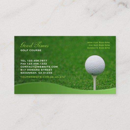 Golf Business Card Visitenkarte (Vorderseite)