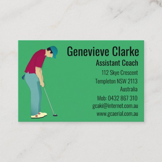 Golf Business Card Visitenkarte (Vorderseite)