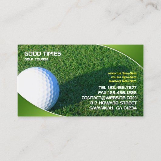 Golf Business Card Visitenkarte (Vorderseite)