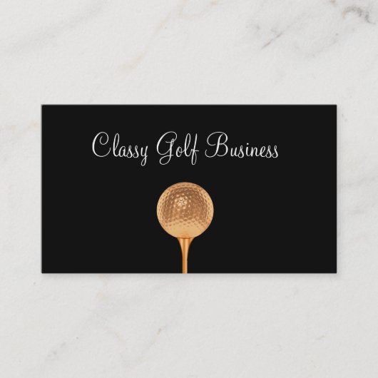 Golf Business Cards Gold Golf Ball Visitenkarte (Vorderseite)