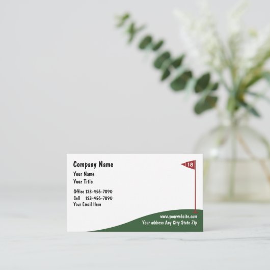 Golf Business Cards Visitenkarte (Stehend Vorderseite)