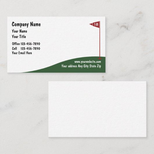 Golf Business Cards Visitenkarte (Vorne/Hinten)