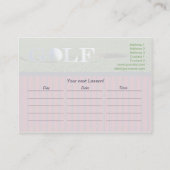 Golf - Business-, Terminkarte Visitenkarte (Rückseite)