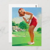 Golf Button Up Postkarte (Vorne/Hinten)