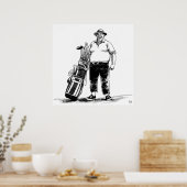 Golf Caddie - Golf Art Print Poster (Küche)