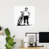 Golf Caddie - Golf Art Print Poster (Heimbüro)