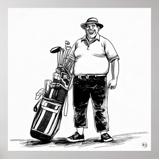 Golf Caddie - Golf Art Print Poster (Vorne)