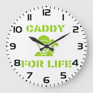Golf Caddy fürs Leben Zitat Limettengrün Große Wanduhr