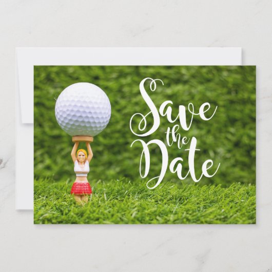 Golf Caddy Save the Date Einladung (Vorderseite)