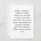 Golf Caddy Save the Date Einladung (Rückseite)