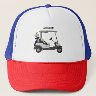 Golf-Caddy-Wagen individuell monogrammierter Name  Truckerkappe