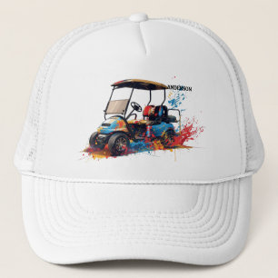 Golf-Caddy-Wagen individuell monogrammierter Name  Truckerkappe