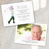 Golf Calligraphy Beileid Foto Beerdigung Dankeskarte
